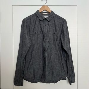 EZEKIEL Shirt Mens Medium Charcoal Gray Long Sleeve Button Up 100% Cotton